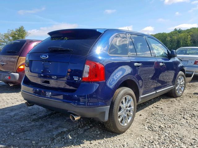 2FMDK4JC0BBA82742 - 2011 FORD EDGE SEL BLUE photo 4