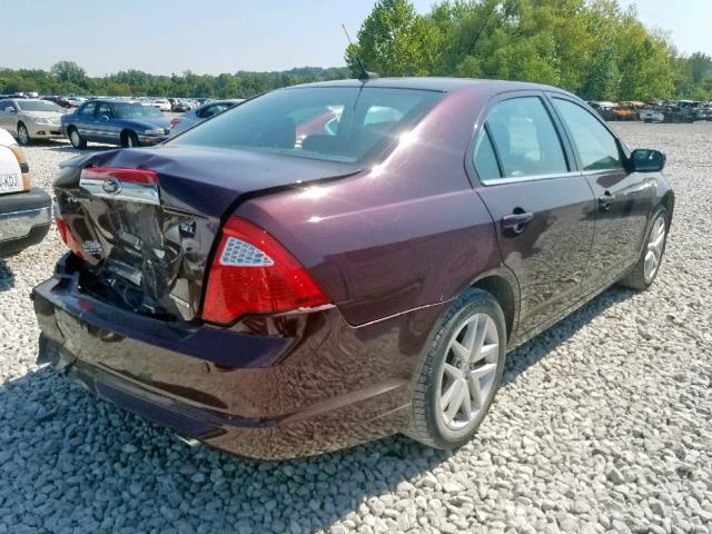 3FAHP0JG9CR411272 - 2012 FORD FUSION SEL PURPLE photo 4