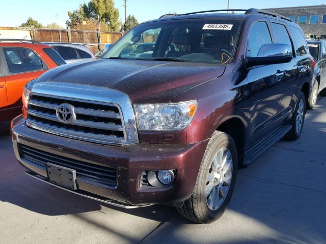 5TDJW5G19FS112784 - 2015 TOYOTA SEQUOIA LI BURGUNDY photo 2