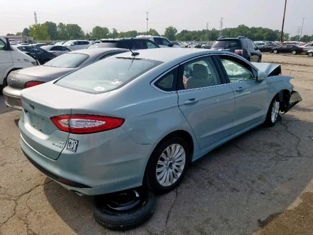 3FA6P0LUXDR360134 - 2013 FORD FUSION SE BLUE photo 4