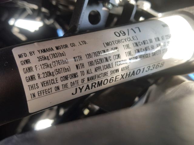 JYARM06EXHA013368 - 2017 YAMAHA FZ07 BLACK photo 10