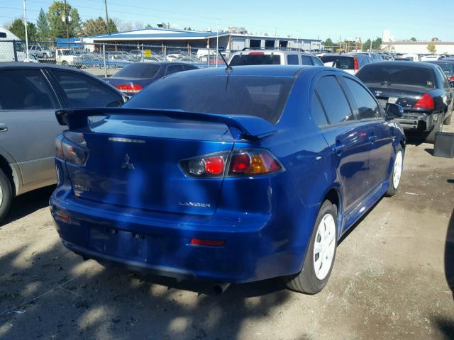 JA32U2FUXFU005614 - 2015 MITSUBISHI LANCER ES BLUE photo 4