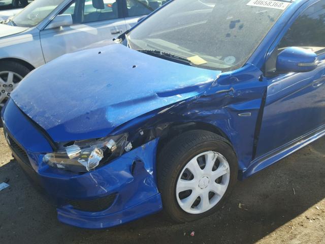 JA32U2FUXFU005614 - 2015 MITSUBISHI LANCER ES BLUE photo 9