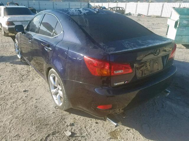 JTHBE262372010274 - 2007 LEXUS IS 350 BLUE photo 3