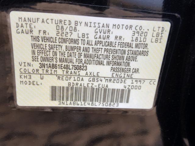 3N1AB61E48L750823 - 2008 NISSAN SENTRA 2.0 BLACK photo 10