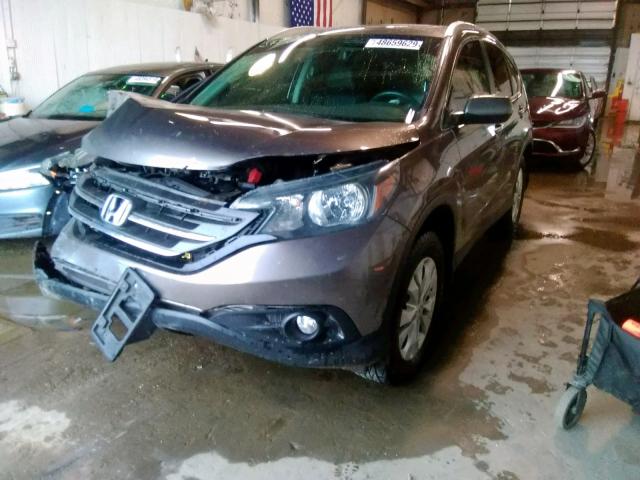 2HKRM4H71EH645819 - 2014 HONDA CR-V EXL GRAY photo 2