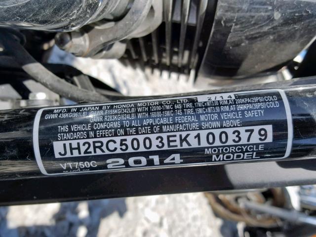 JH2RC5003EK100379 - 2014 HONDA VT750 C BLACK photo 10