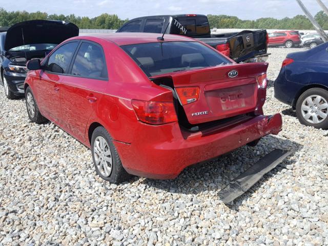 KNAFU4A26D5696262 - 2013 KIA FORTE EX RED photo 3