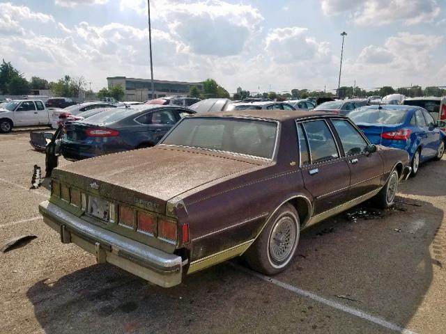 2G1BN69ZXF9110463 - 1985 CHEVROLET CAPRICE CL BURGUNDY photo 4