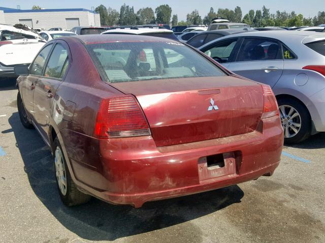 4A3AB36FX7E078324 - 2007 MITSUBISHI GALANT ES MAROON photo 3