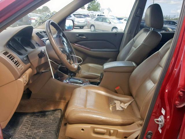 2HNYD18923H517987 - 2003 ACURA MDX TOURIN RED photo 5