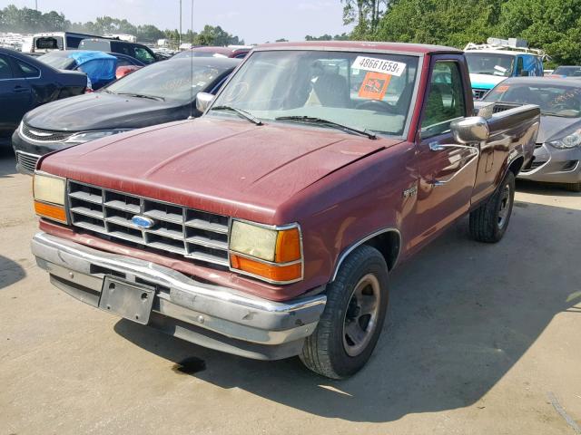 1FTCR10U2MPA72634 - 1991 FORD RANGER MAROON photo 2