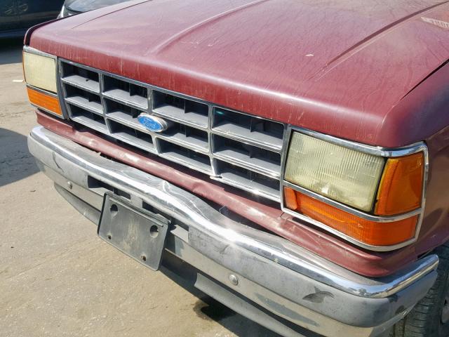 1FTCR10U2MPA72634 - 1991 FORD RANGER MAROON photo 9