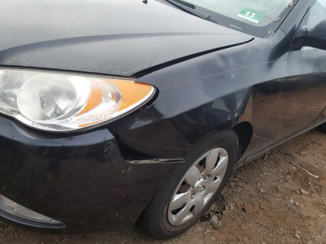 KMHDU46D88U556810 - 2008 HYUNDAI ELANTRA GL BLACK photo 9