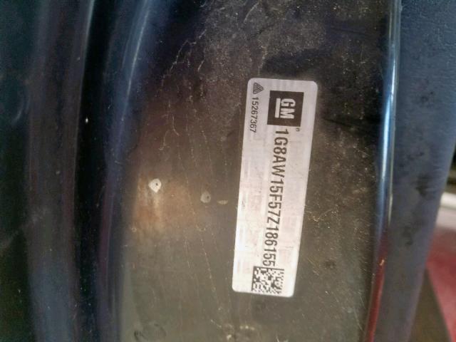 1G8AW15F57Z186155 - 2007 SATURN ION LEVEL SILVER photo 10