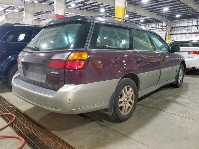 4S3BH675XY7649474 - 2000 SUBARU LEGACY OUT MAROON photo 4