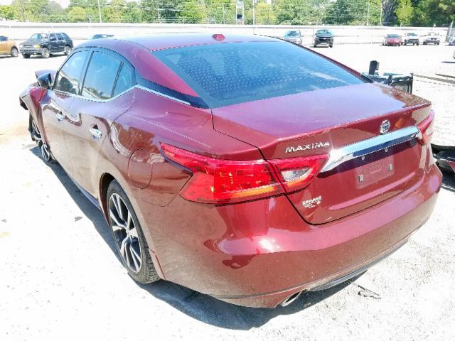 1N4AA6AP3HC400358 - 2017 NISSAN MAXIMA 3.5 BURGUNDY photo 3