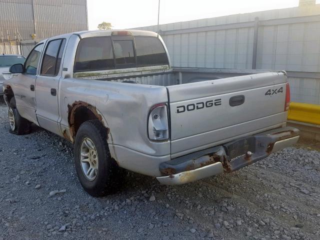 1B7GG2AN01S123559 - 2001 DODGE DAKOTA QUA SILVER photo 3