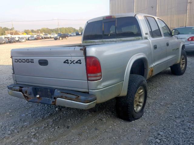 1B7GG2AN01S123559 - 2001 DODGE DAKOTA QUA SILVER photo 4