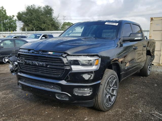 1C6SRFJT3KN612734 - 2019 RAM 1500 LARAM BLACK photo 2