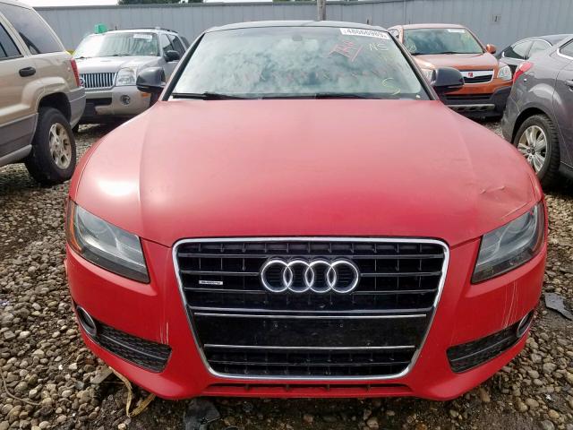 WAUDK78T39A016782 - 2009 AUDI A5 QUATTRO RED photo 9