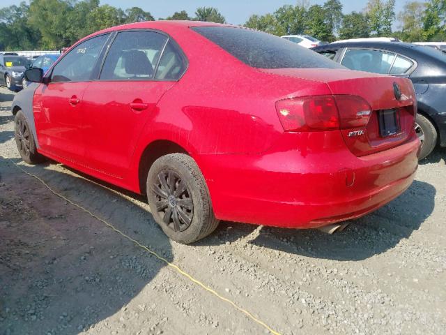 3VW2K7AJ0DM297533 - 2013 VOLKSWAGEN JETTA BASE RED photo 3