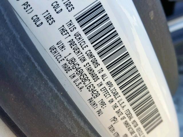 1J8HG48N58C163428 - 2008 JEEP COMMANDER თეთრი ფოტო 10