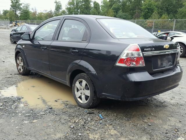 KL1TD56668B233267 - 2008 CHEVROLET AVEO BASE Қара фото 3