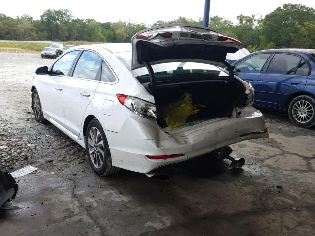 5NPE34AFXFH052027 - 2015 HYUNDAI SONATA SPO WHITE photo 3