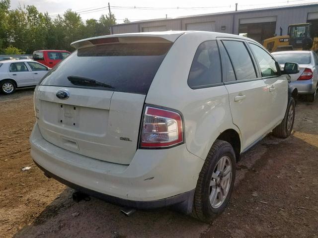 2FMDK48C68BA91041 - 2008 FORD EDGE SEL WHITE photo 4