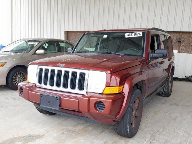 1J8HH48K97C612580 - 2007 JEEP COMMANDER BURGUNDY photo 2