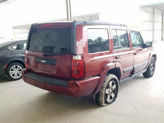 1J8HH48K97C612580 - 2007 JEEP COMMANDER BURGUNDY photo 4