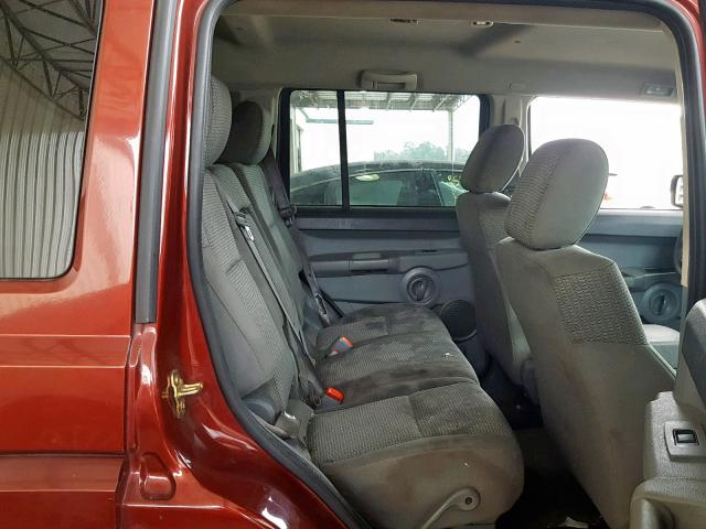 1J8HH48K97C612580 - 2007 JEEP COMMANDER BURGUNDY photo 6
