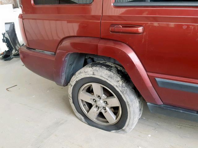 1J8HH48K97C612580 - 2007 JEEP COMMANDER BURGUNDY photo 9