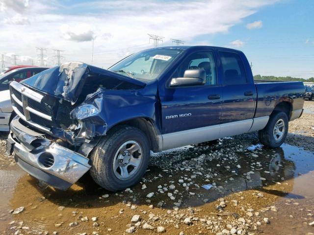 1D7HA18N94S620531 - 2004 DODGE RAM 1500 S BLUE photo 2