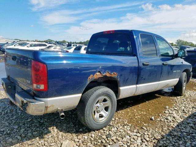 1D7HA18N94S620531 - 2004 DODGE RAM 1500 S BLUE photo 4