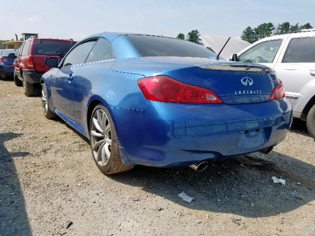 JNKCV66E39M723219 - 2009 INFINITI G37 BASE BLUE photo 3