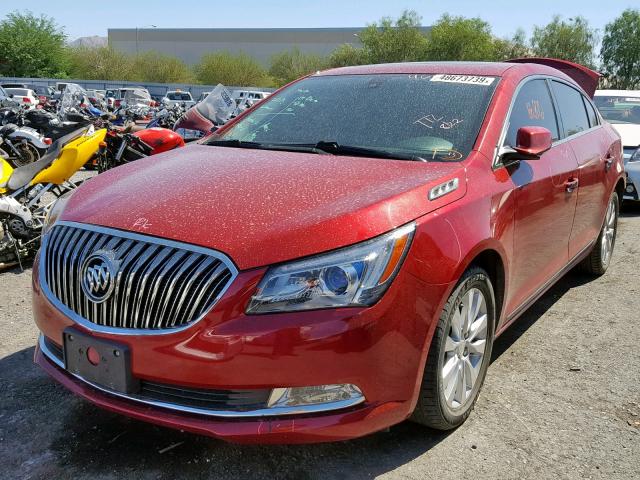 1G4GB5GR1EF196931 - 2014 BUICK LACROSSE RED photo 2