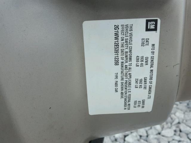 2G1WW12E539112268 - 2003 CHEVROLET MONTE CARL 棕色 照片 10