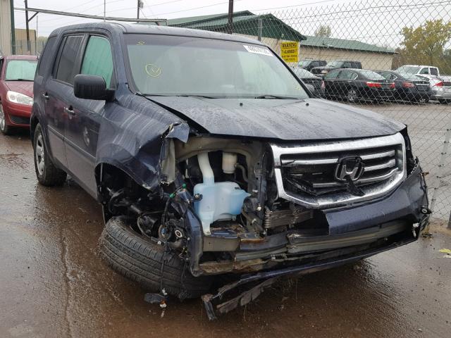 5FNYF4H21CB013456 - 2012 HONDA PILOT LX BLUE photo 1