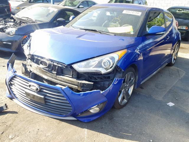 KMHTC6AE5DU136135 - 2013 HYUNDAI VELOSTER T BLUE photo 2