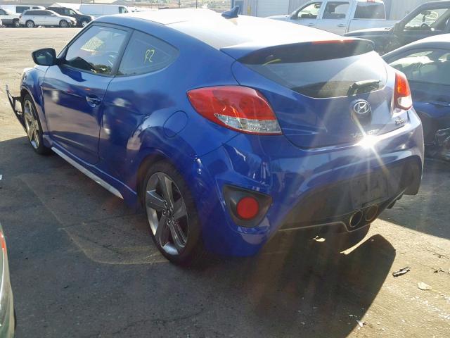 KMHTC6AE5DU136135 - 2013 HYUNDAI VELOSTER T BLUE photo 3