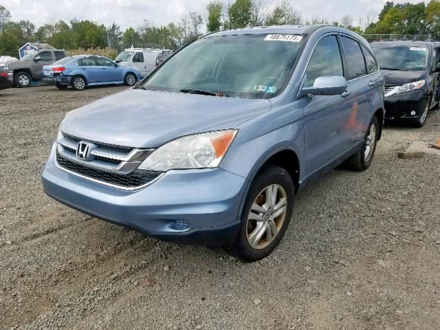 5J6RE3H7XBL018660 - 2011 HONDA CR-V EXL BLUE photo 2