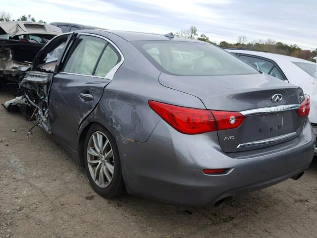 JN1BV7AR1FM394368 - 2015 INFINITI Q50 BASE GRAY photo 3