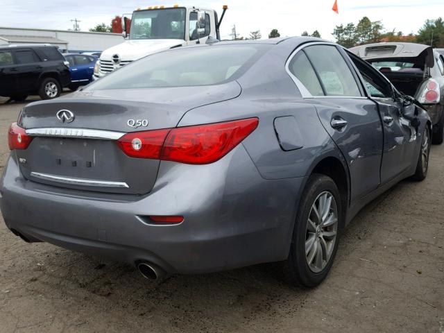 JN1BV7AR1FM394368 - 2015 INFINITI Q50 BASE GRAY photo 4