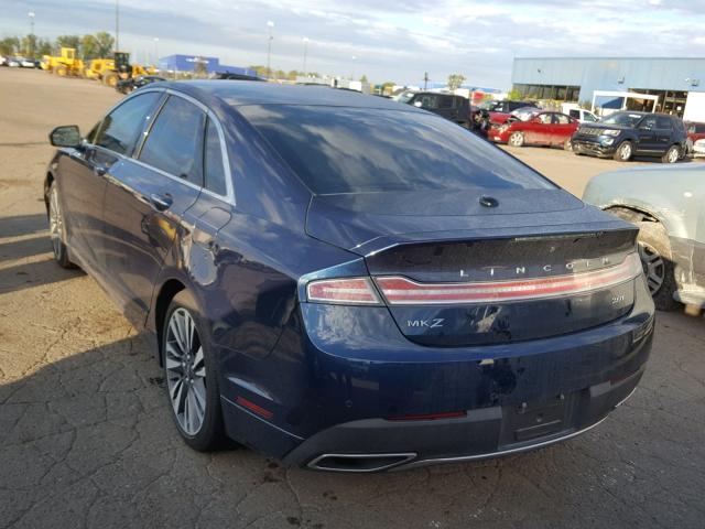 3LN6L5E9XHR659622 - 2017 LINCOLN MKZ RESERV BLUE photo 3