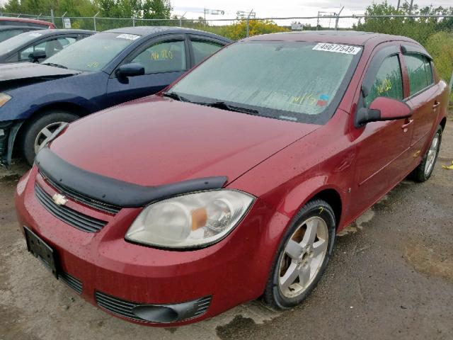 1G1AL55F787315976 - 2008 CHEVROLET COBALT LT RED photo 2