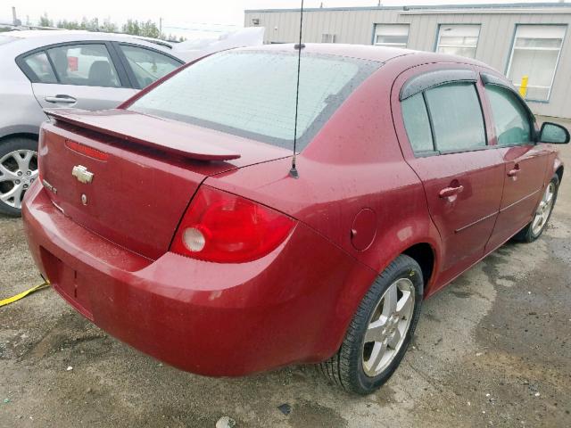 1G1AL55F787315976 - 2008 CHEVROLET COBALT LT RED photo 4