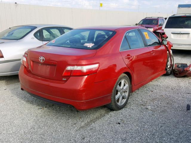 4T1BE46K69U265825 - 2009 TOYOTA CAMRY BASE RED photo 4
