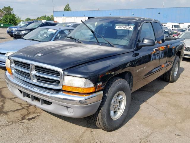 1B7GL22X5YS739179 - 2000 DODGE DAKOTA BLACK photo 2